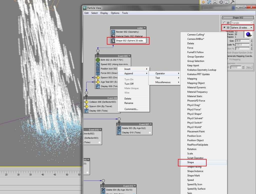 pflow có sẵn trong 3DS Max để tạo ra hệ thống hạt